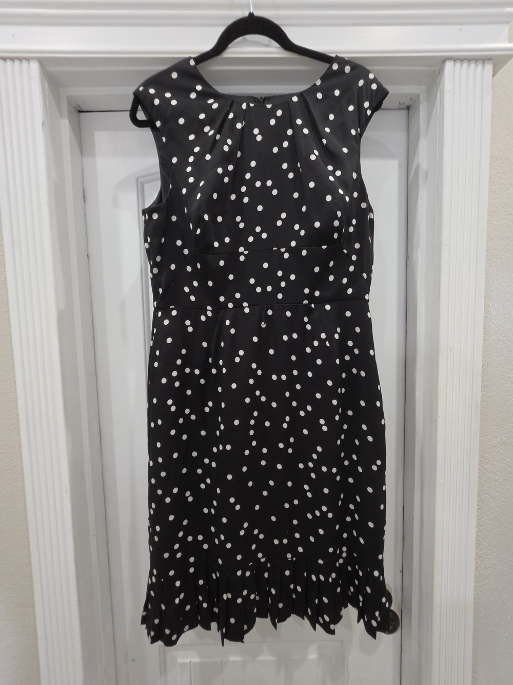 Black and White Polka Dot Sleeveless Dress
